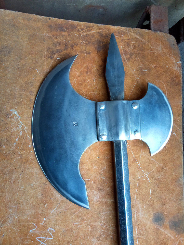 宣花斧重超大斧子镇锰钢手工锻打古代武器开山工兵斧