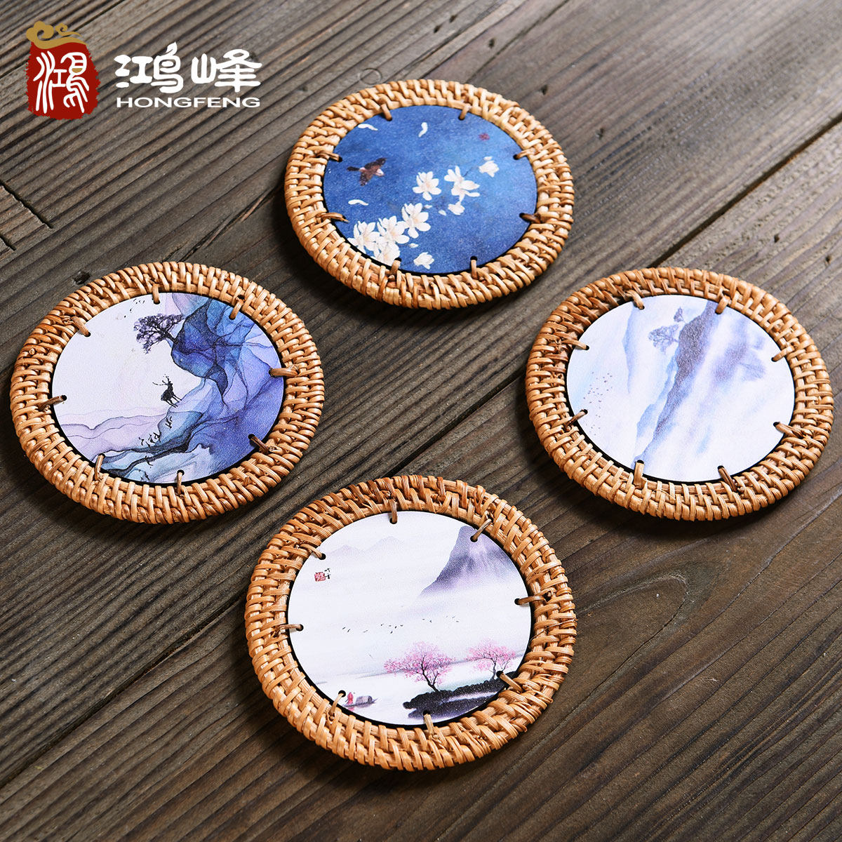 竹制养壶茶杯竹垫茶托竹编茶艺茶垫配件茶道杯垫