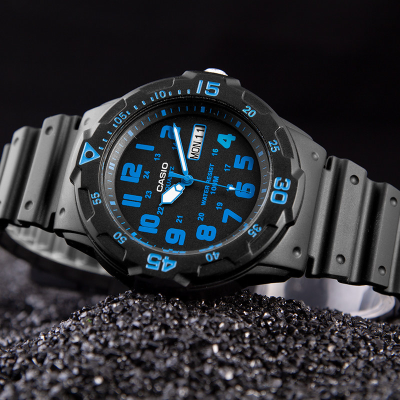 手表卡西欧casio学生运动休闲防水石英男士mrw200h2b日韩腕表