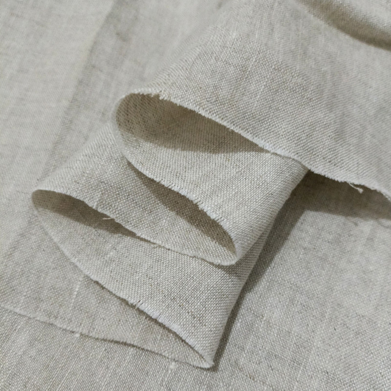 布料亚麻亚麻布高档砂洗麻布纯色棉麻夏季苎麻海绵垫