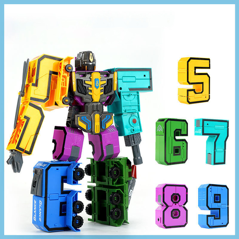 儿童数字变形玩具益智百变机器人大号全套字母金刚战队男孩346岁