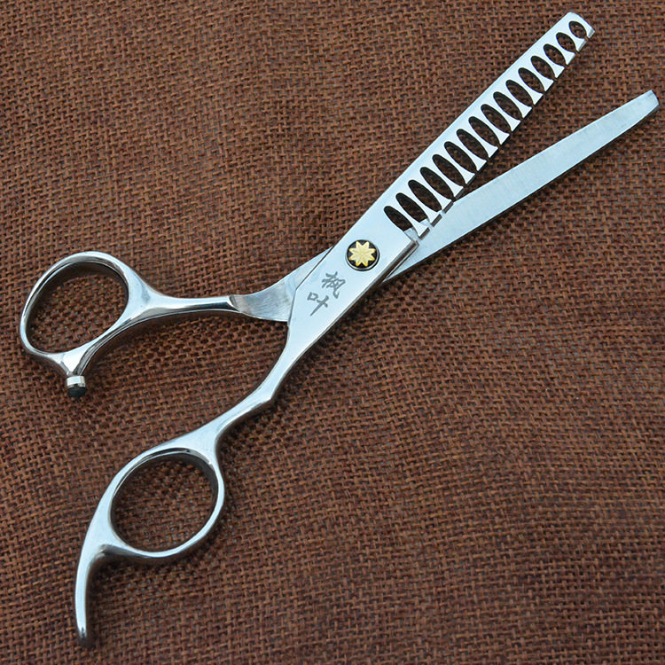 剪刀枫叶理发发廊专用美发6寸平剪鹿骨鱼骨美发刀剪