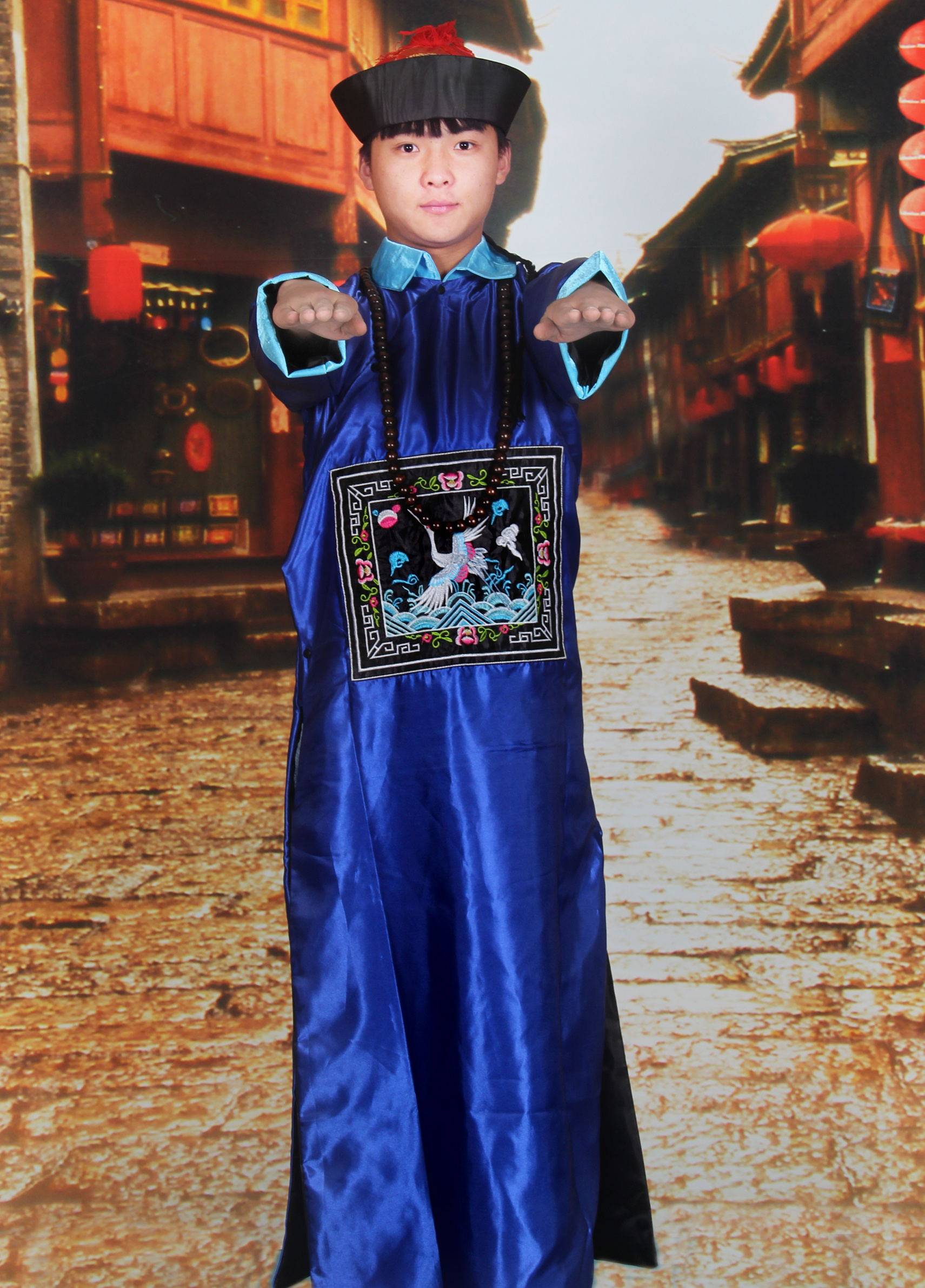 万圣节成人儿童古装清朝大臣官服僵尸服太监服公公格格服演出服装