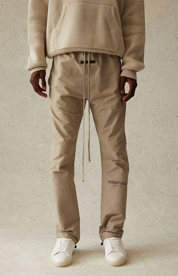 fogfearofgodessentials复线尼龙修身反光字母休闲裤