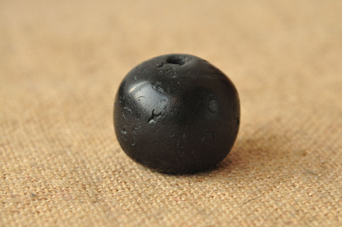 玛瑙美品16mm少见纯黑千年老唐球唐玛瑙佛珠佛珠