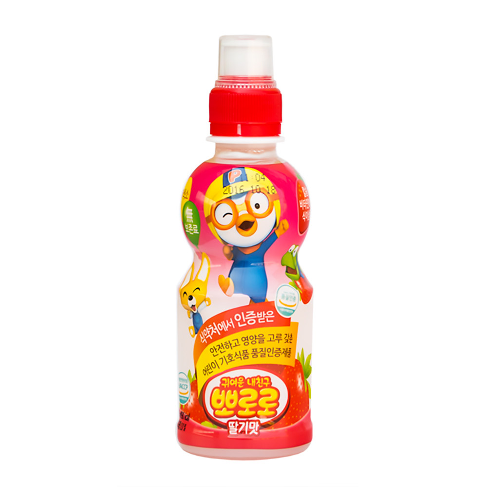 饮料韩国paldo啵乐乐草莓小企鹅宝露露儿童235ml果味