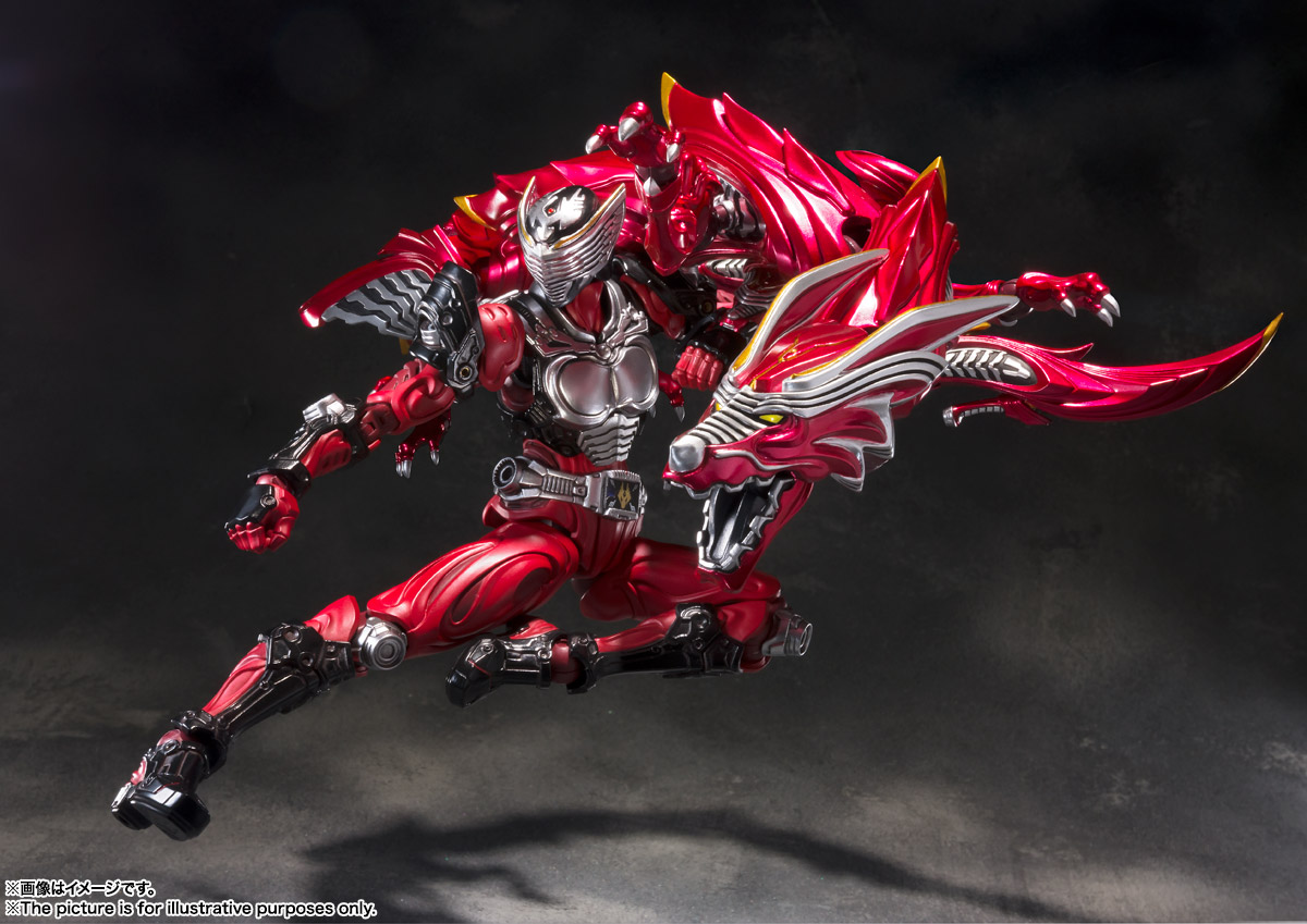 默图万代日版sic可动手办 假面骑士龙骑 ryuki 无双龙龙深红者