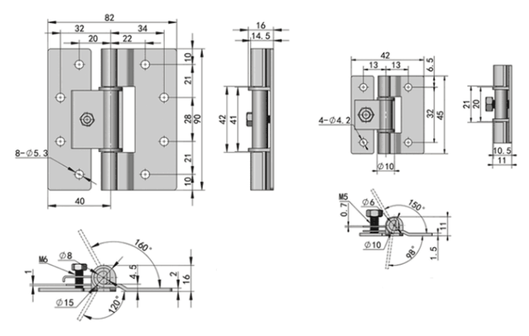合页不锈钢扭矩可调铰链阻尼随意停任意定位铰链