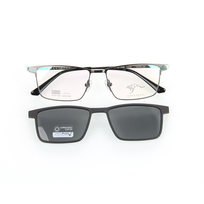 暑期kangaroo袋鼠眼镜框架超轻轻金属近视套镜夹片眼镜架