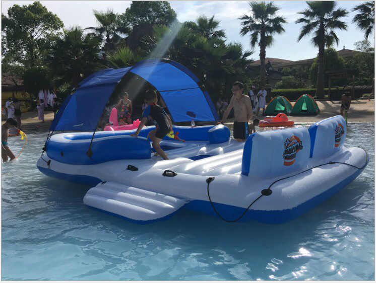 水上大型海上多人充气气浮排床浮岛日光浴漂浮充气床