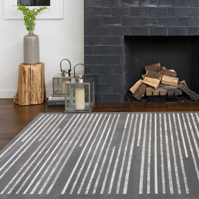 埃及进口北欧地毯沙发沙发客客厅茶几现代简约条纹地毯