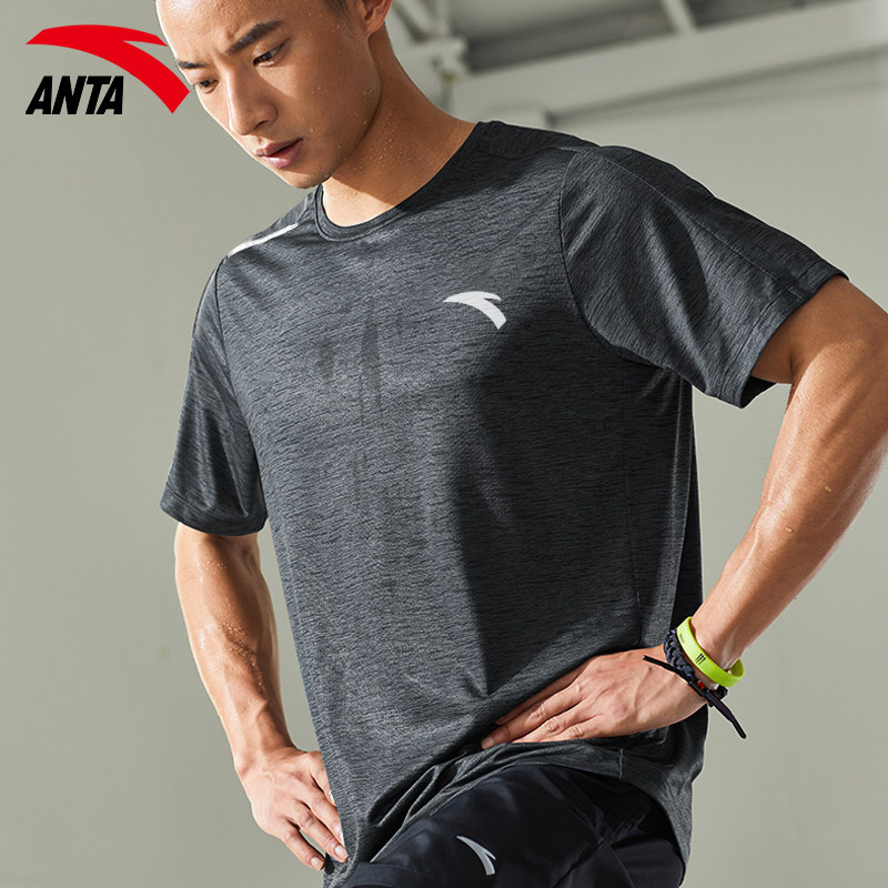 安踏短袖男2022夏季新款t恤男士休闲运动健身透气薄款圆领半袖