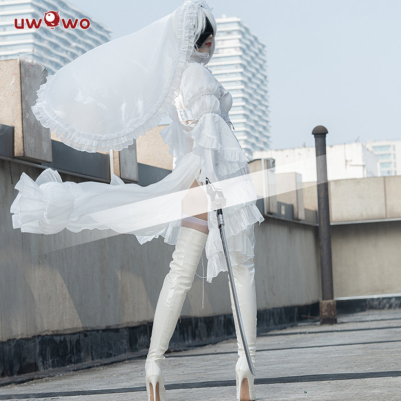 预售uwowo窝窝尼尔机械纪元2b黑白婚纱花嫁cosplay女装
