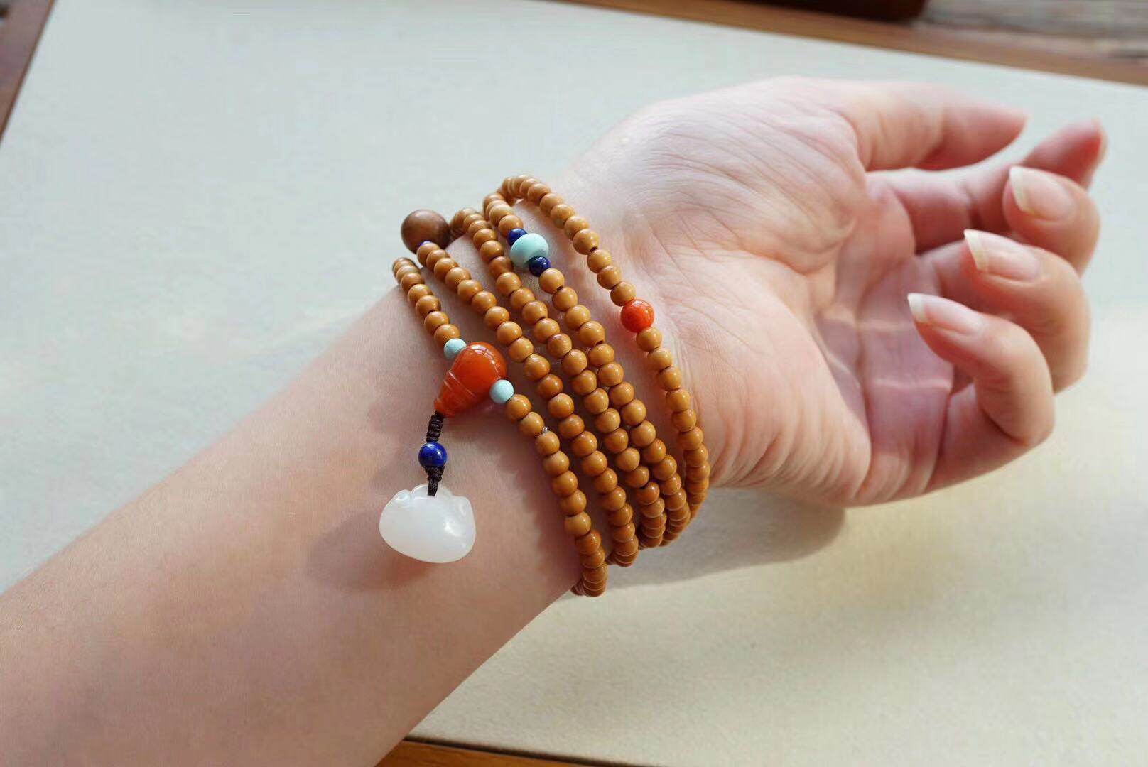 天然橄榄核手链,文玩小手串,多圈款秀气了不少!