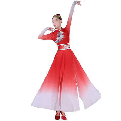 古典舞蹈服女飘逸国风扇子舞裙伞舞青春时尚现代舞表演演出民族服装