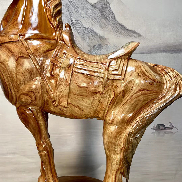 木雕摆件实木落地根雕马到成功工艺品客厅公司摆设其他