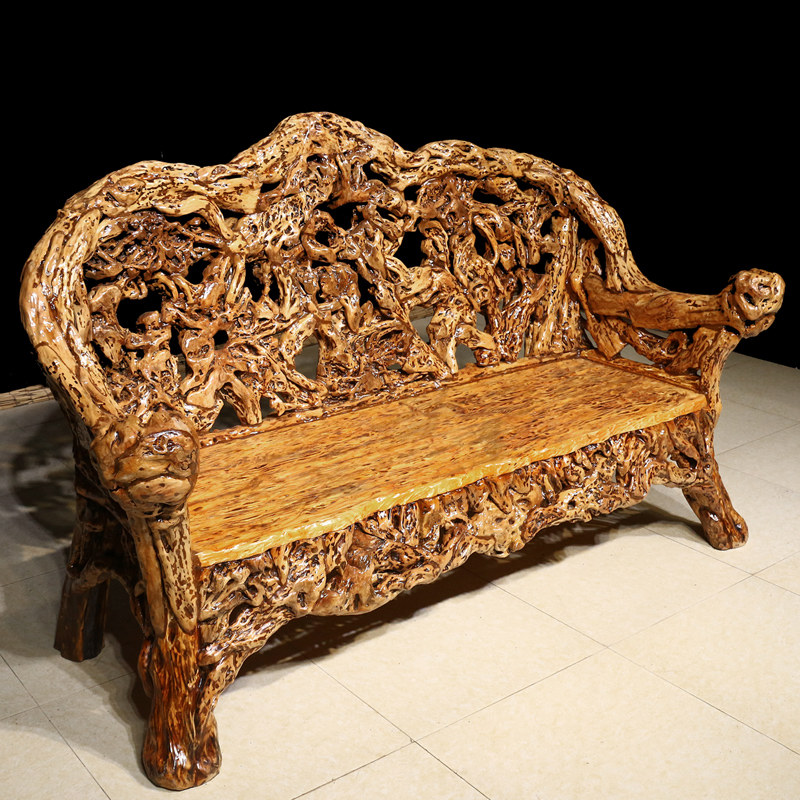 根雕古典热销家具田园艺术中式凳子新古典沙发实木沙发