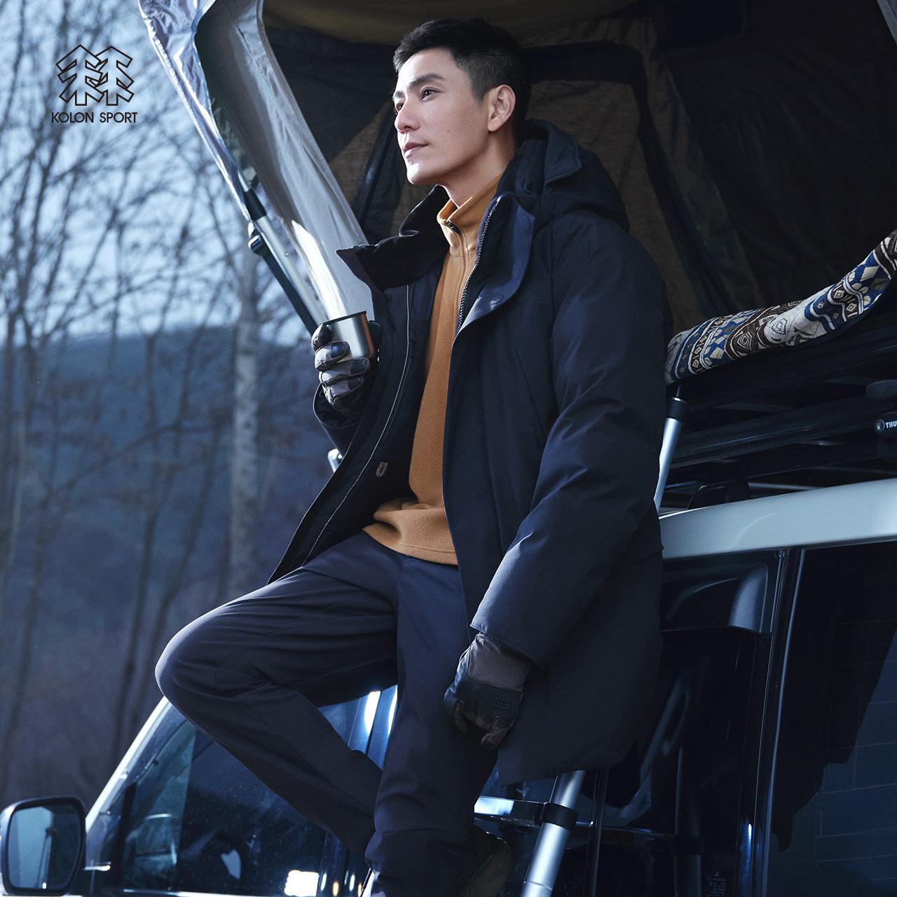 KOLONSPORT可隆羽绒服男款户外极地系列保暖中长款滑雪大鹅绒服