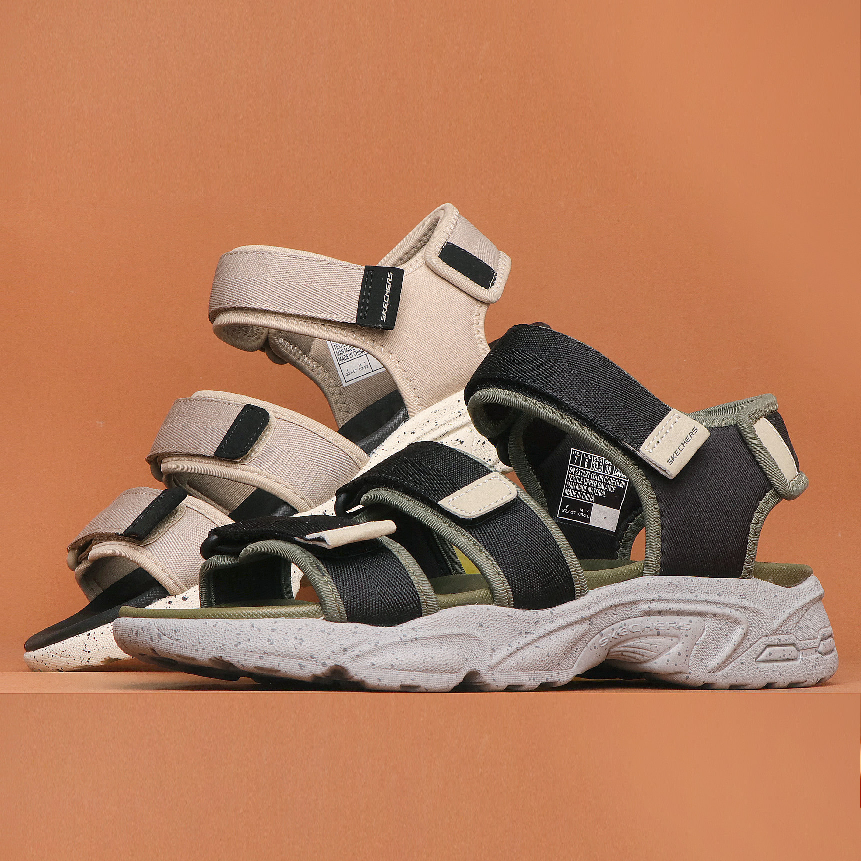 朋聚skechers斯凯奇夏新凉鞋魔术橡胶户外轻便沙滩运动沙滩鞋