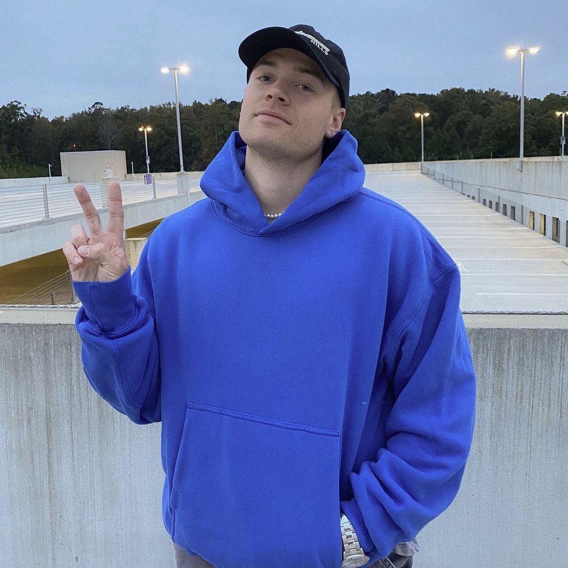 YEEZY SEASON6侃爷KANYE联名克莱因蓝卫衣高街休闲宽松加绒连帽衫