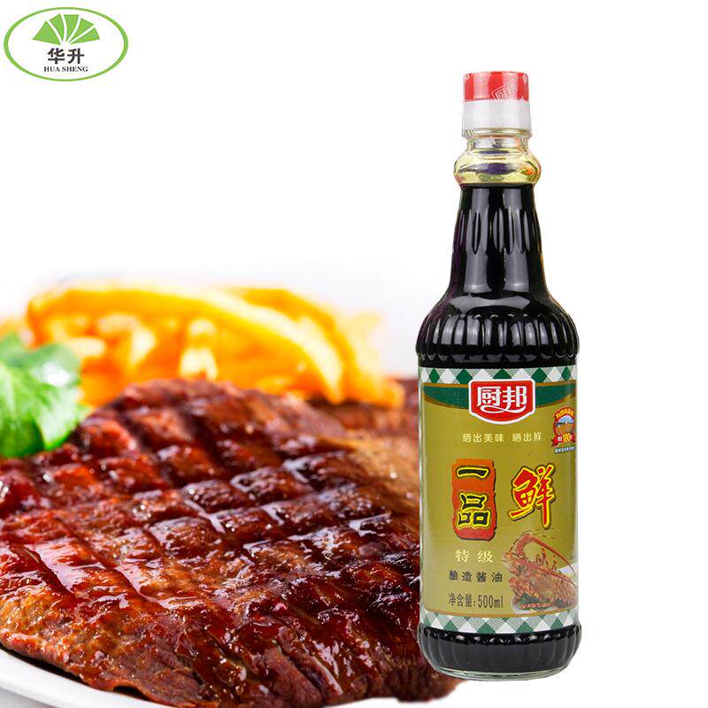 厨邦一品鲜酱油500ml2瓶精选黄豆酿造生抽炒菜酱油