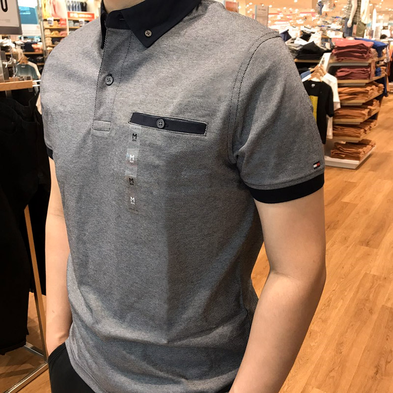 Tommy Hilfiger美国汤米代购正品修身顺滑柔软平纹拼色POLO衫T恤
