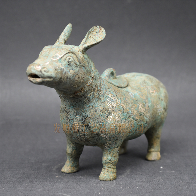 青铜器仿古摆件金银铜器兔尊动物造型古玩收藏摆件