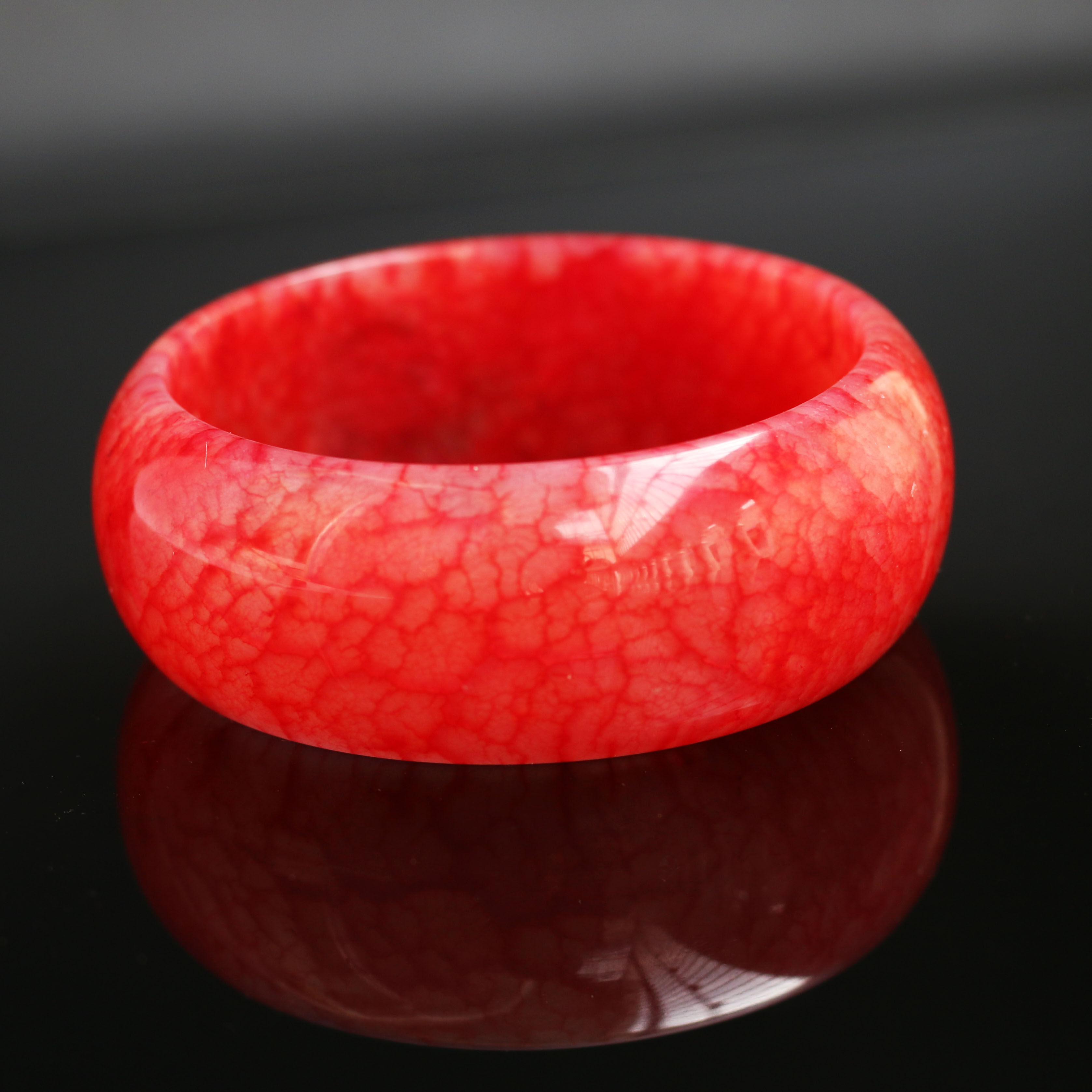 手镯鸡血玉手玉镯镯子岫玉新疆金丝玉玉纹满红手饰