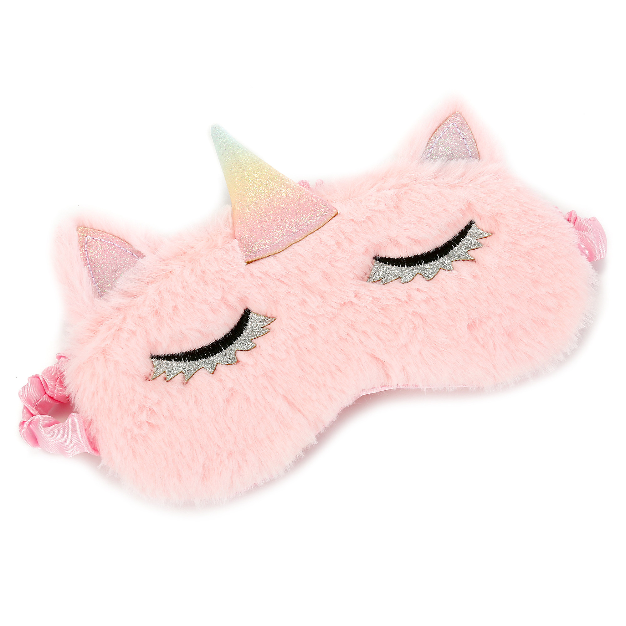 眼罩独角兽毛绒创意绣花睫毛卡通遮光光眼罩儿眼罩