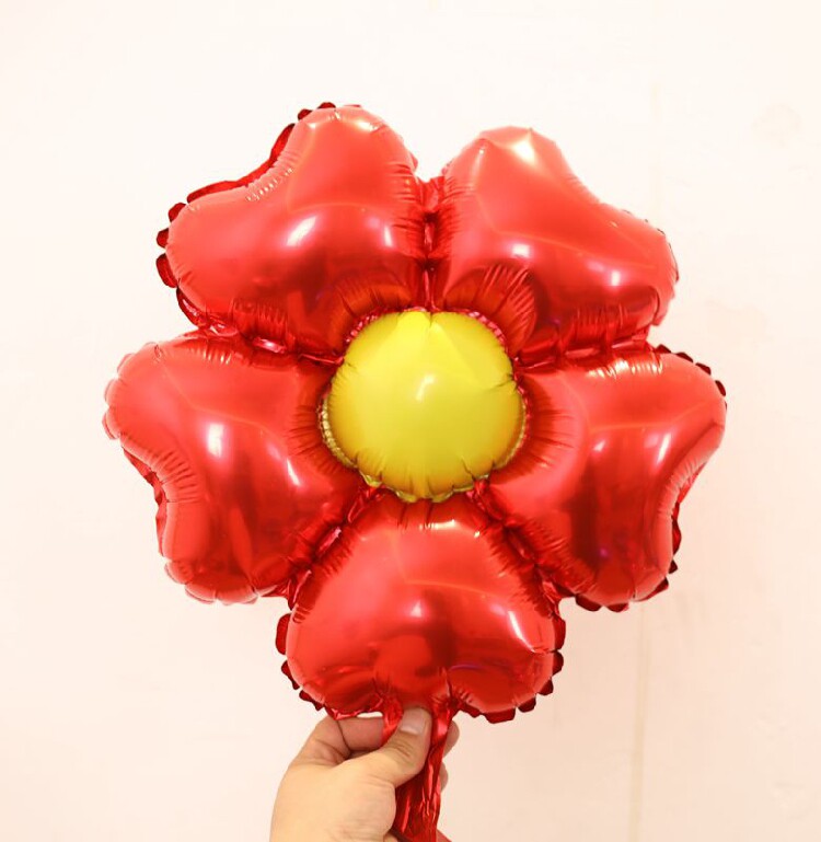 儿童宝宝生日派对婚房婚礼结婚布置装饰五瓣花瓣花朵铝膜气球汽球