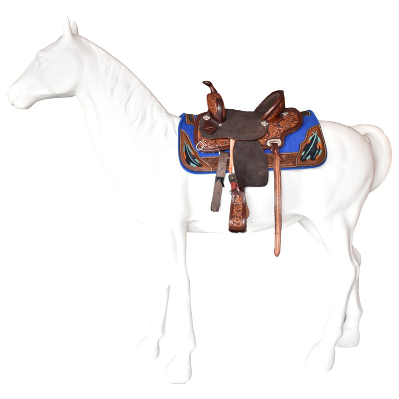 西部马鞍世纪久瑞骑乘马术装备备马用品全皮马鞍