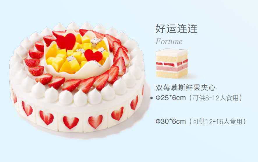 北京好利来生日蛋糕同城配送好运好运连连连西安沈阳新鲜蛋糕