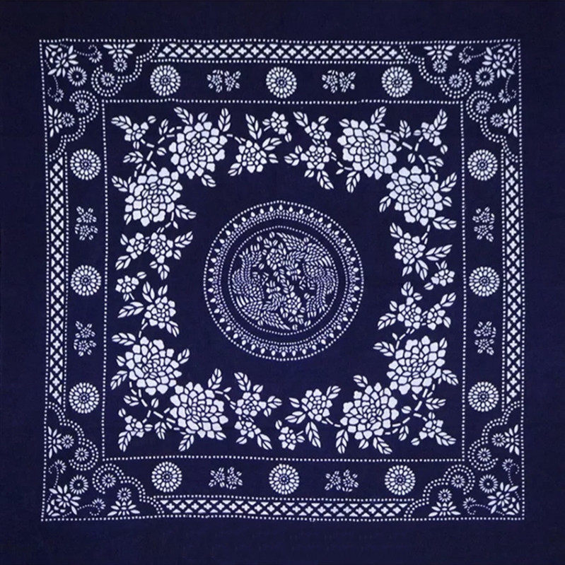 桌布乌镇手工蜡染农家乐餐厅居家装饰蓝印印花布复古桌布