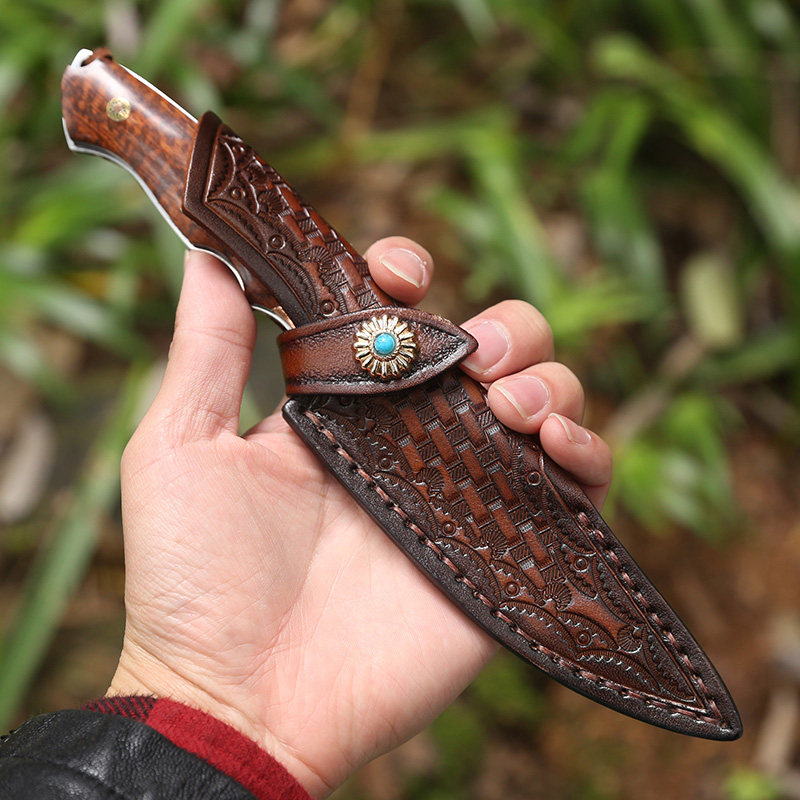 荒野求生特种随身硬度高硬度vg10户外防身钢刀大马士革其他户外刀具