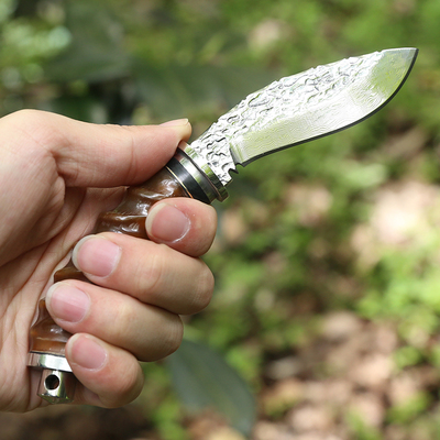 大马士革钢刀直刀随身荒野生存防身利刀收藏求生小刀其他户外刀具