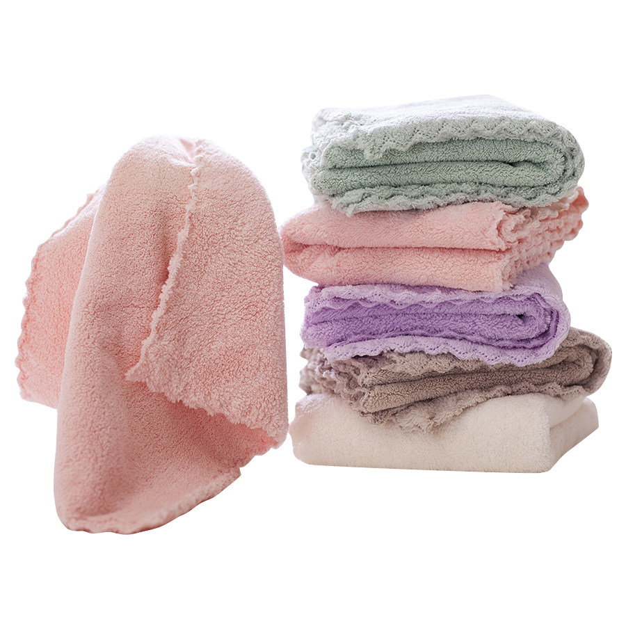 鑫泉儿童毛巾两条装吸水小方巾四条宝宝口水巾洗脸毛巾比纯棉吸水