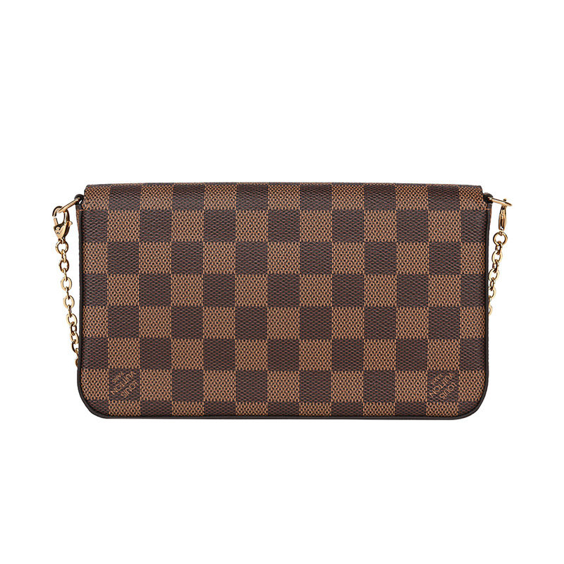 lv/路易威登女士格子图案单肩斜挎链条包 n63032