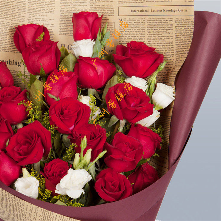 19朵红玫瑰扇形鲜花花束网上异地同城广州全城鲜花速递同城