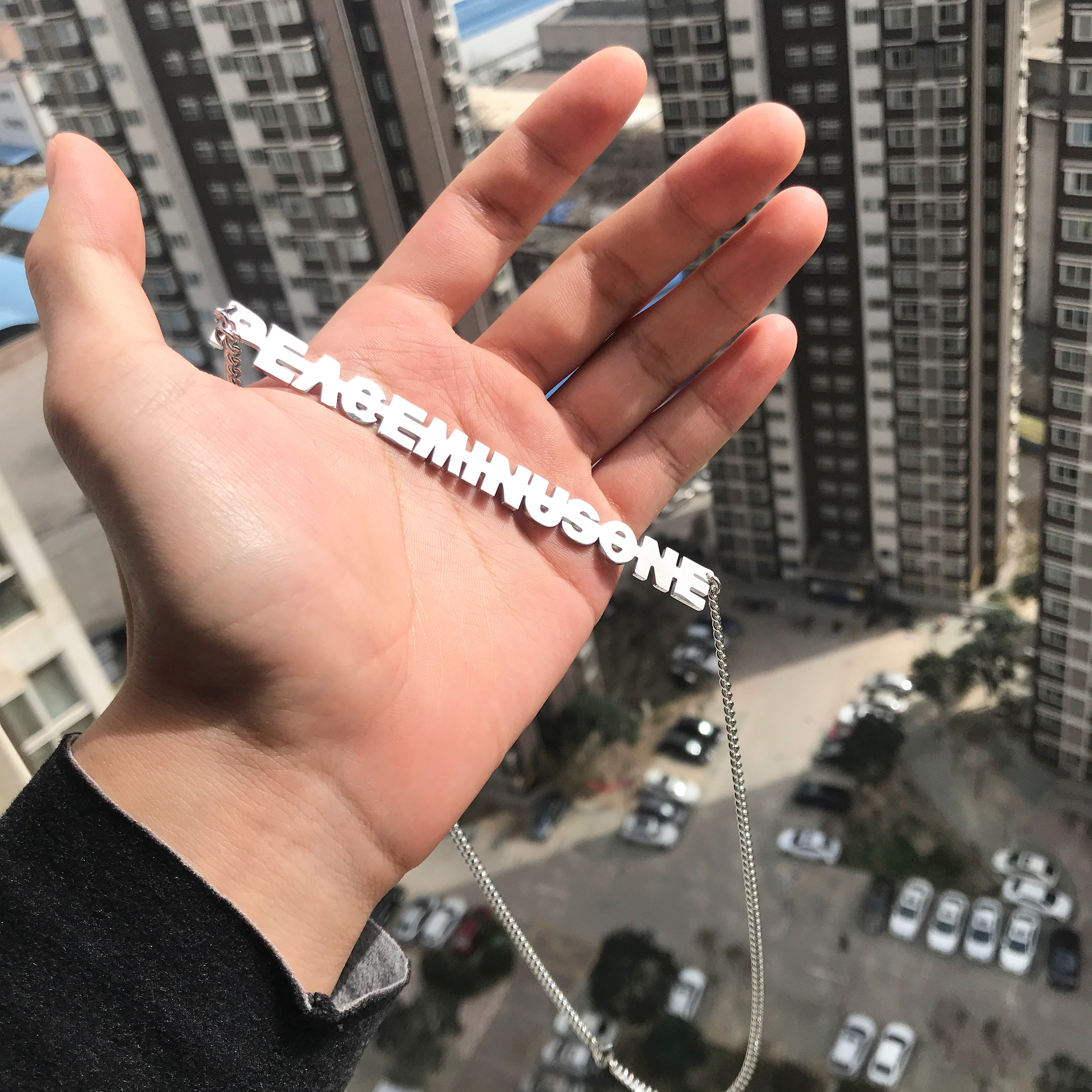 权志龙gd同款peaceminusone不掉色钛钢男女同款项链嘻哈锁骨链