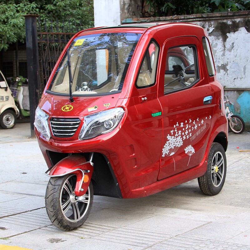 雷霆皇新能源全封闭电动三轮车代老年人接送孩子步电瓶车凯一路四