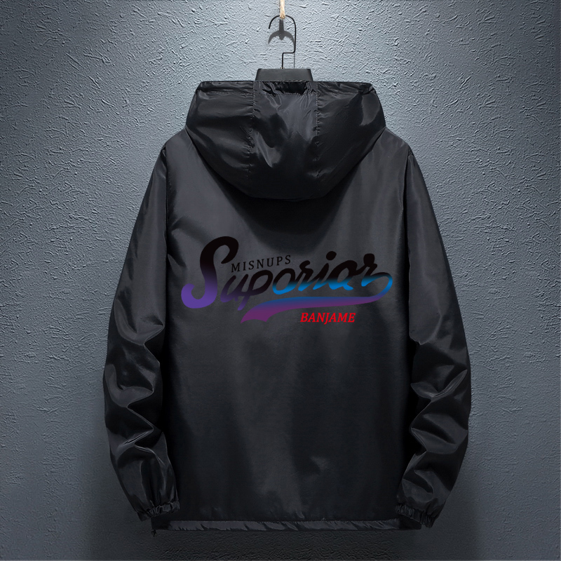 春夏季男士外套潮牌大码薄款冲锋衣钓鱼夹克冰丝学生褂子防晒衣男