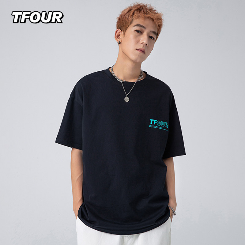 tfour八芒星系系列夏季新品潮牌短袖男女通穿t恤