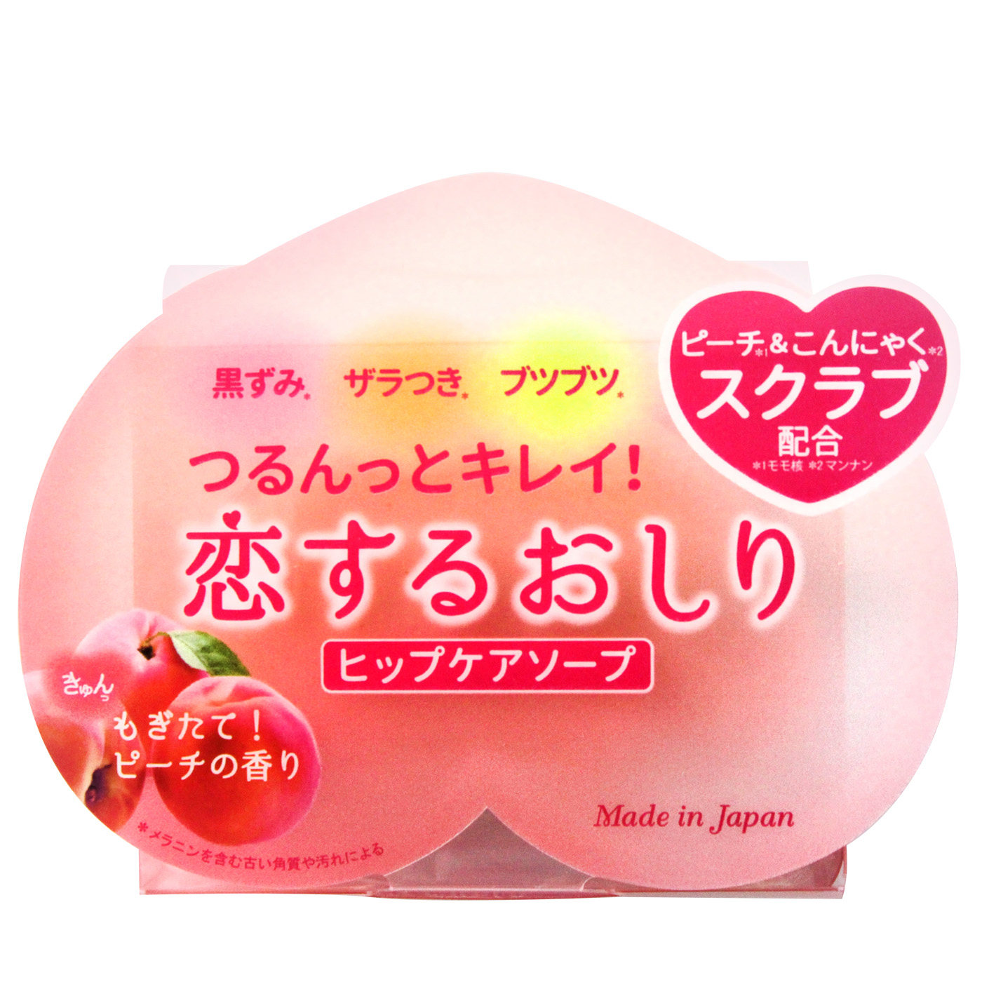 包邮日本进口pelican美臀pp皂嫩滑臀部清洁嫩白保湿水蜜桃香皂80g