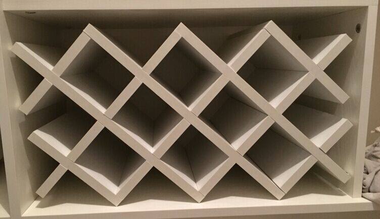 定制红酒架酒格子交叉菱形酒格子架实木订做酒柜格家用壁挂酒架