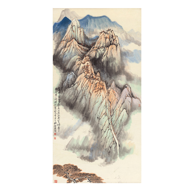 何海霞步步高升画心宣纸挂画招财水墨画字画山水画国画国画