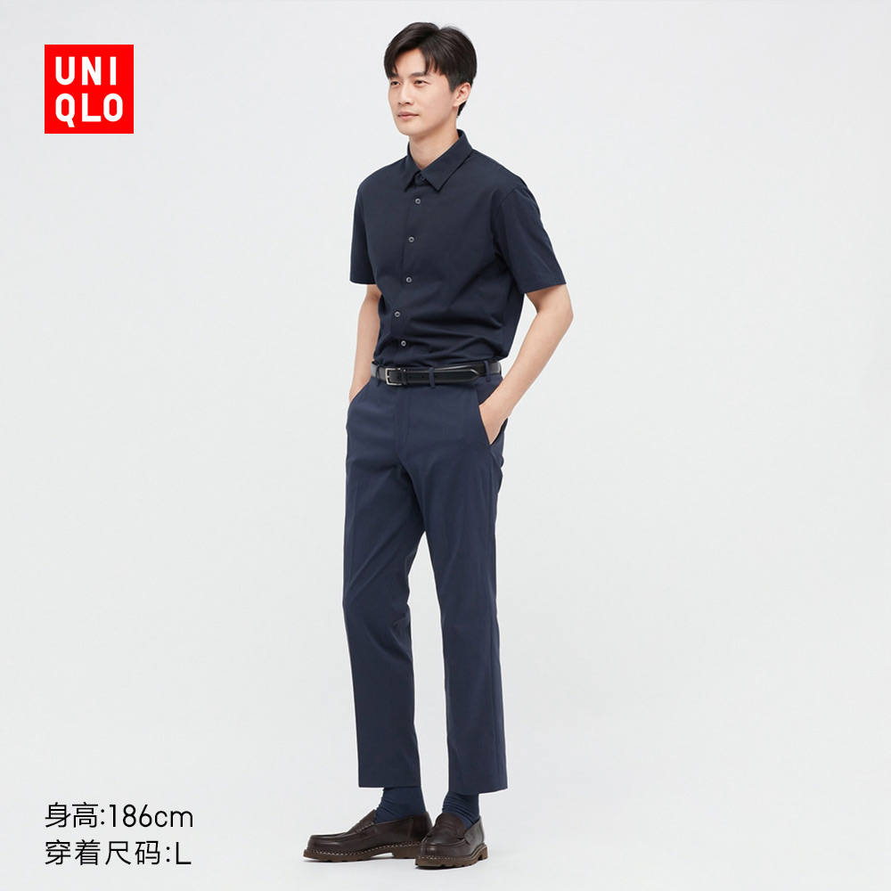 优衣库清凉黑科技 男装 AIRism POLO开衫(短袖 凉感机能)447816