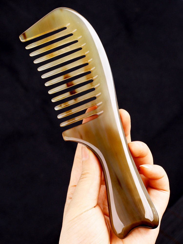 牛角一梳一图正品天然白牦梳子子女老料家用梳子