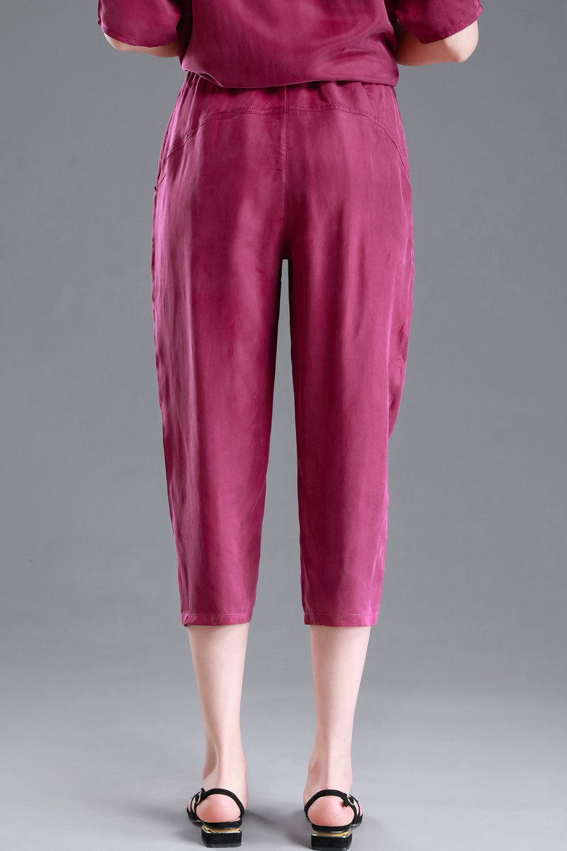 真丝休闲裤女铜氨丝裤子薄款七分裤