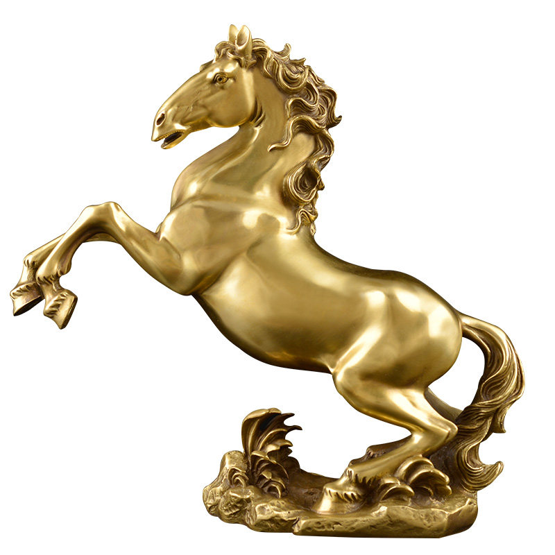 摆件聚善缘马摆件招财全铜十二生肖办公室书房客厅装饰品摆件