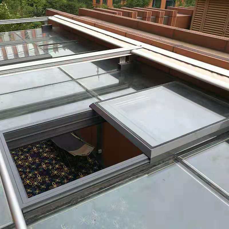 天窗定制铝合金阳光房电动平移地下室采光天井屋顶铝合金窗